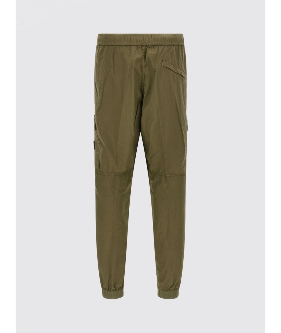 STONE ISLAND Хаки хлопковые повседневные брюки, фото 3
