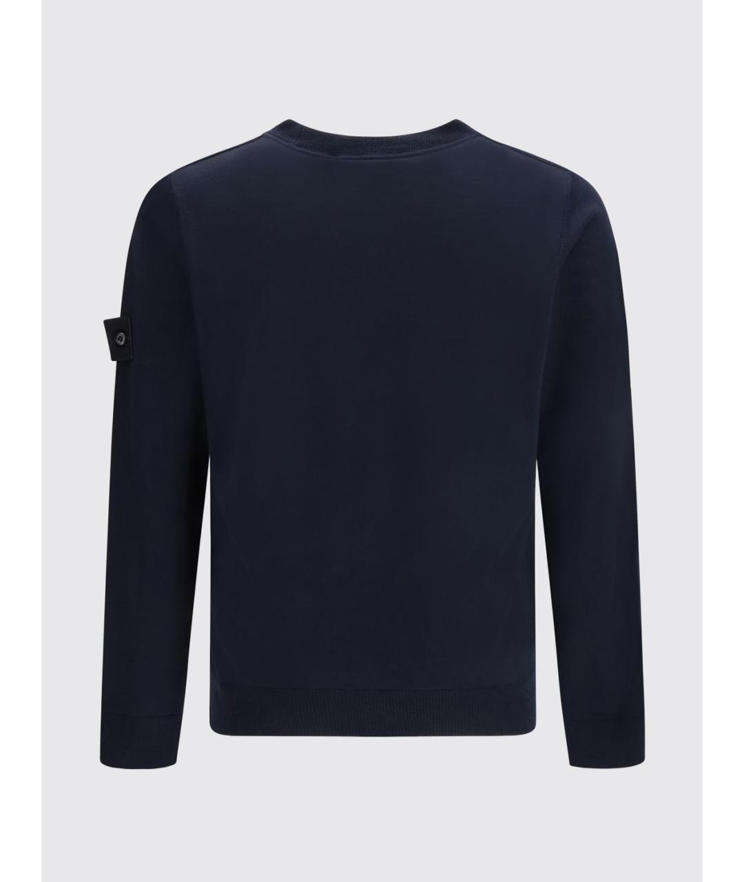 STONE ISLAND Темно-синий шерстяной джемпер / свитер, фото 3