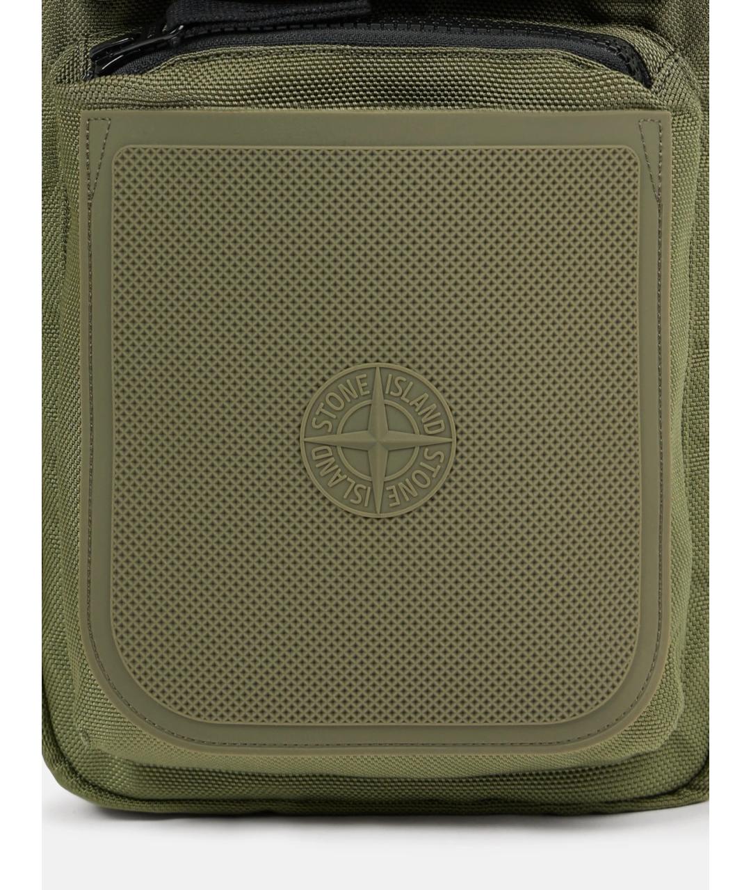 STONE ISLAND Хаки синтетическая сумка на плечо, фото 3