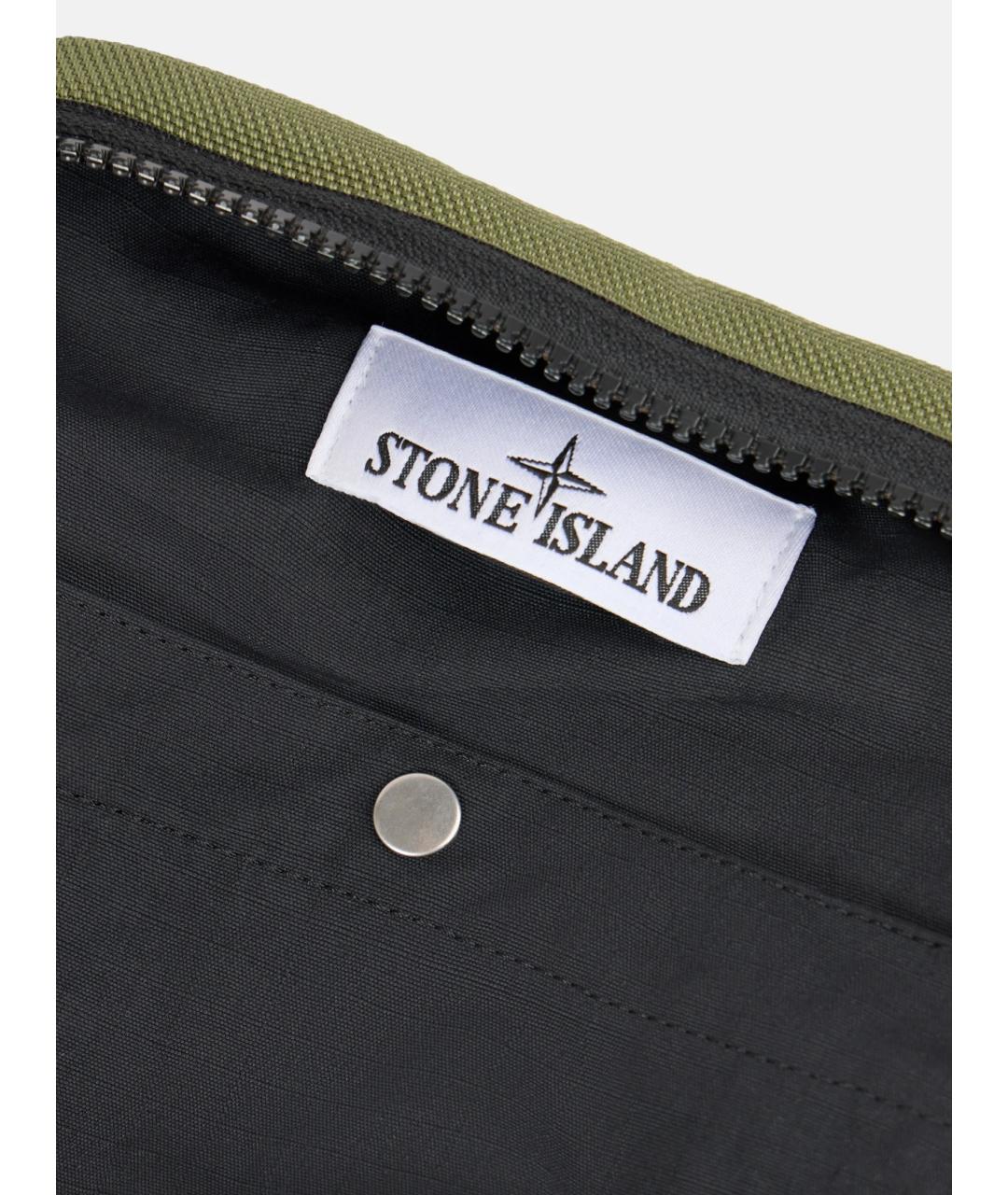 STONE ISLAND Хаки синтетическая сумка на плечо, фото 4