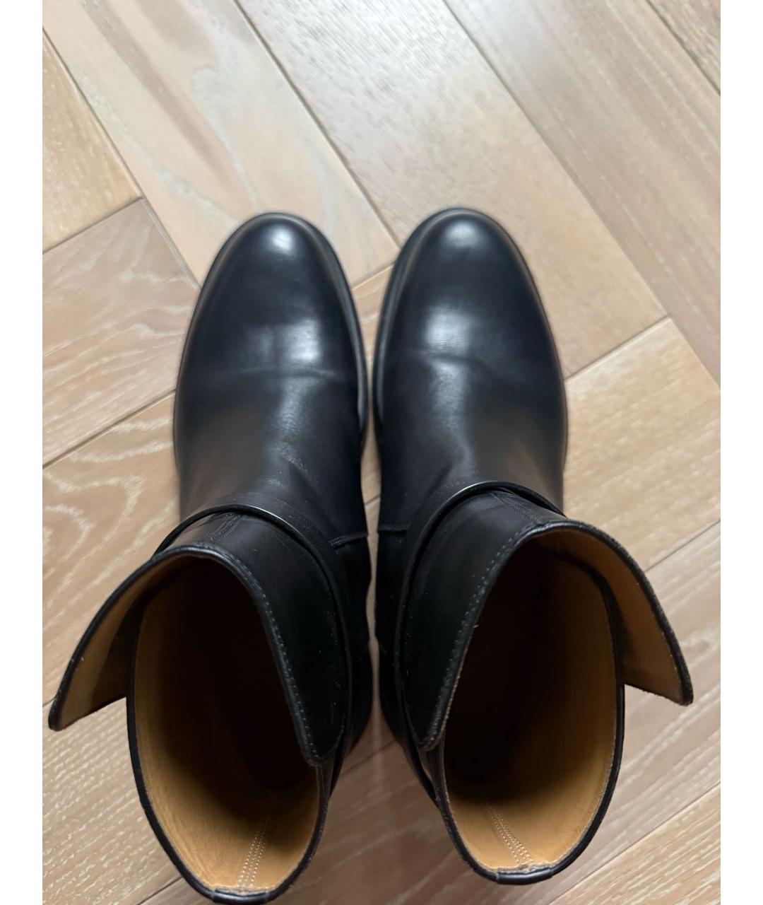 HERMES Черные кожаные ботинки, фото 3