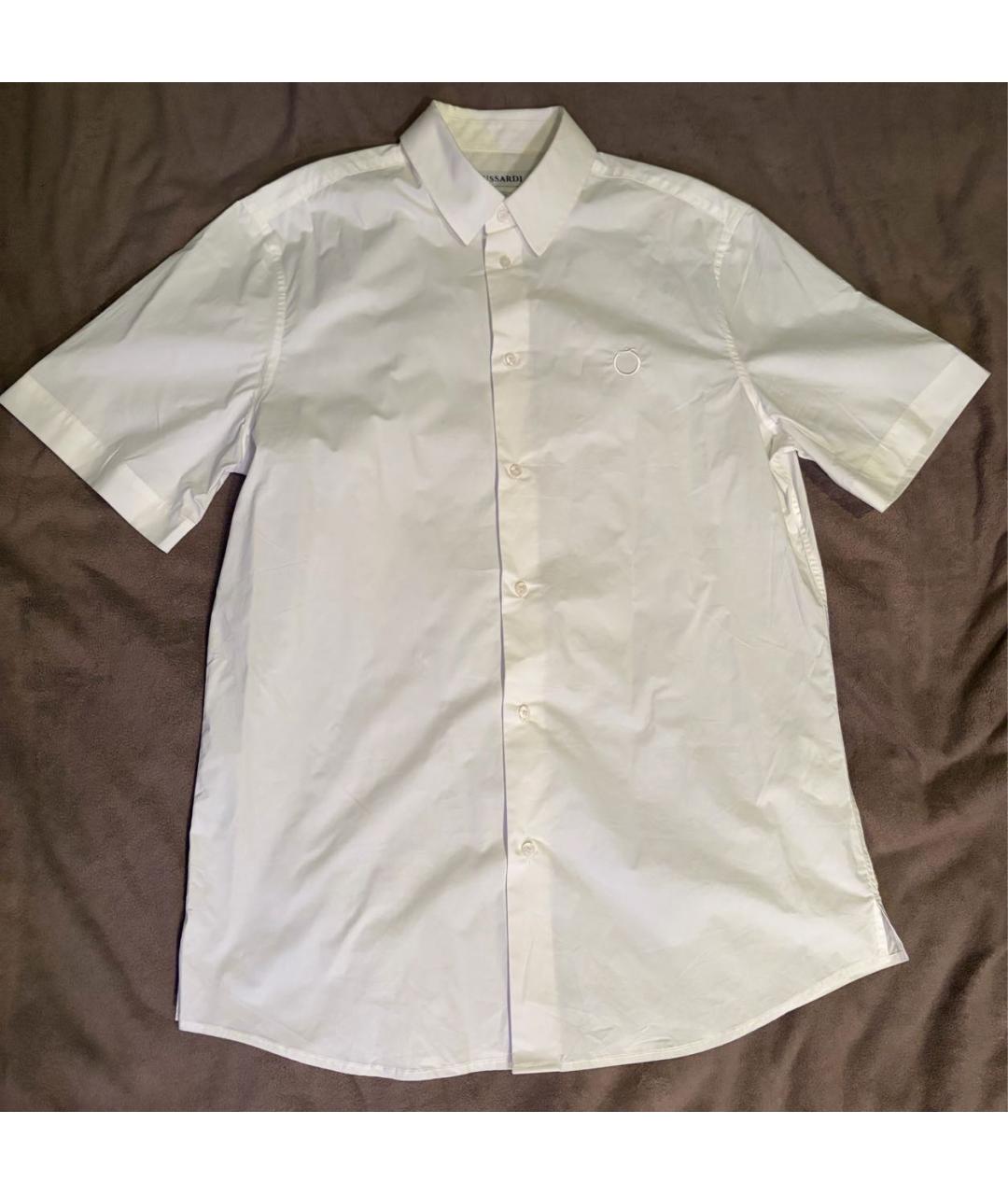 TRUSSARDI Белая хлопковая кэжуал рубашка, фото 7