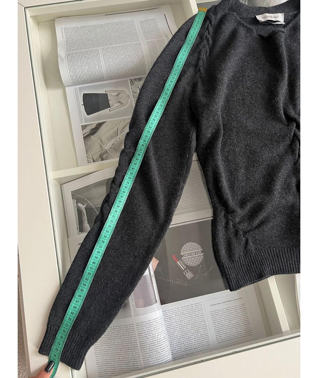 SAINT LAURENT Антрацитовый джемпер / свитер, фото 7