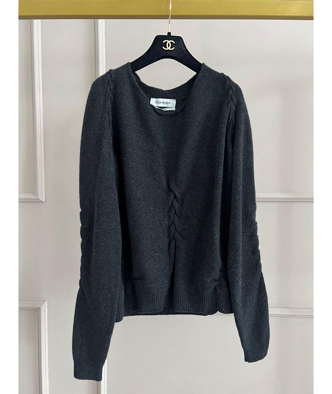 SAINT LAURENT Антрацитовый джемпер / свитер, фото 8