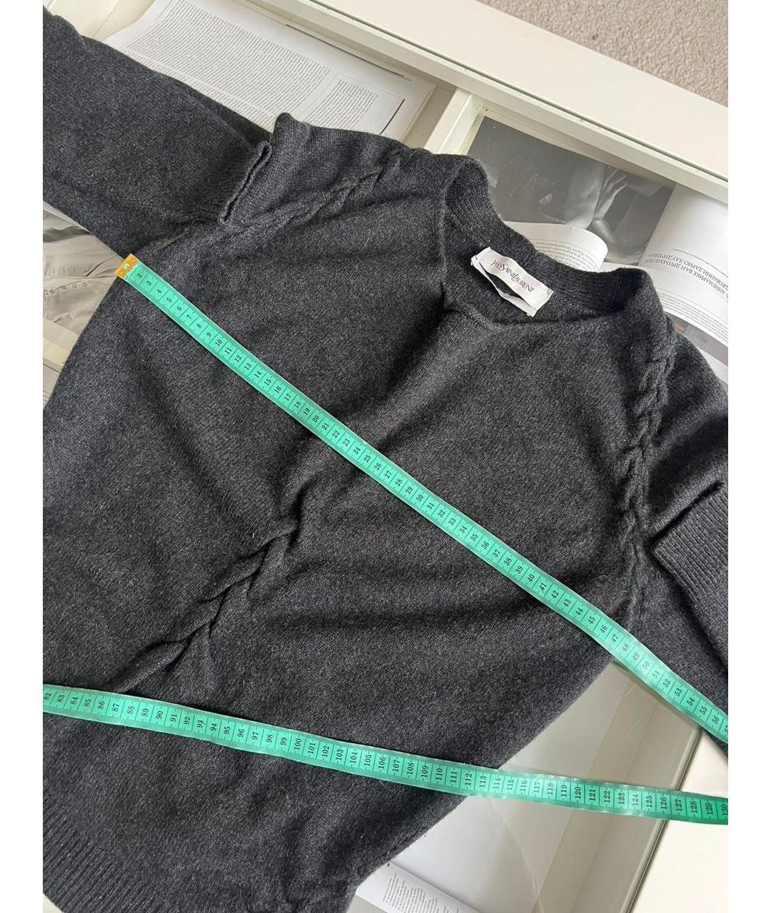 SAINT LAURENT Антрацитовый джемпер / свитер, фото 6