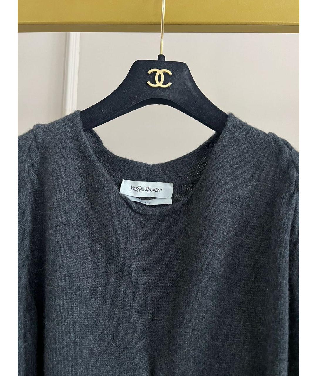 SAINT LAURENT Антрацитовый джемпер / свитер, фото 2
