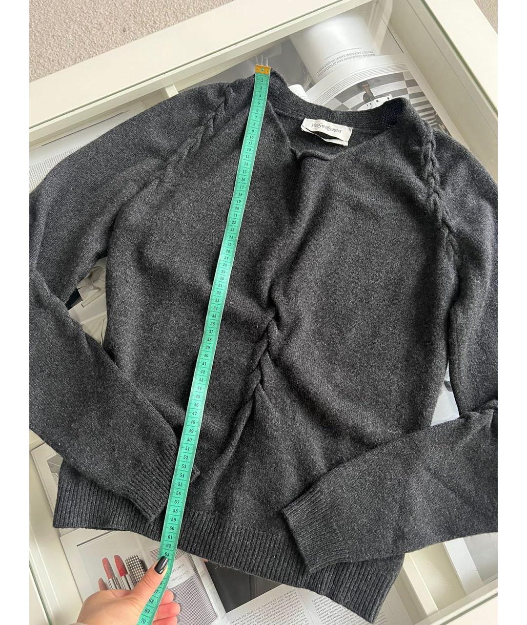 SAINT LAURENT Антрацитовый джемпер / свитер, фото 5