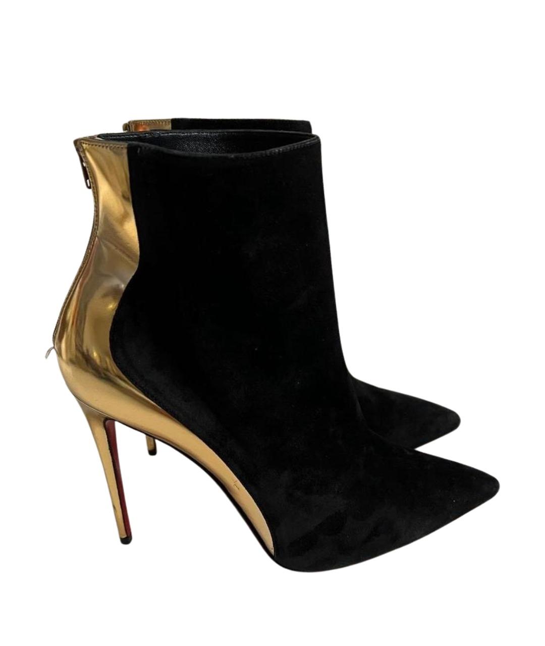 CHRISTIAN LOUBOUTIN Черные замшевые ботильоны, фото 1