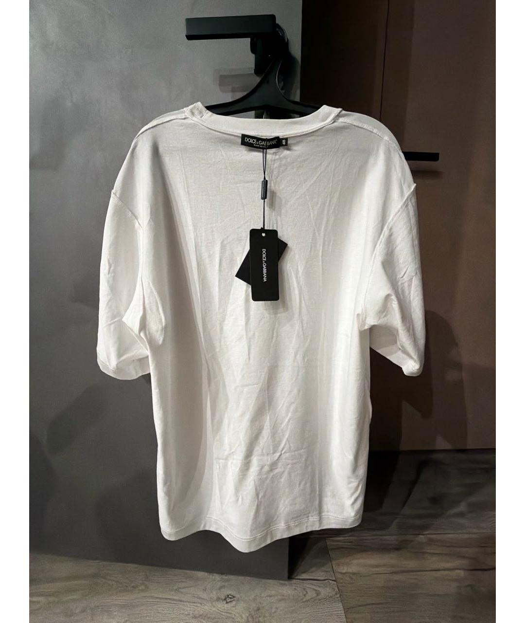 DOLCE&GABBANA Белая хлопковая футболка, фото 3