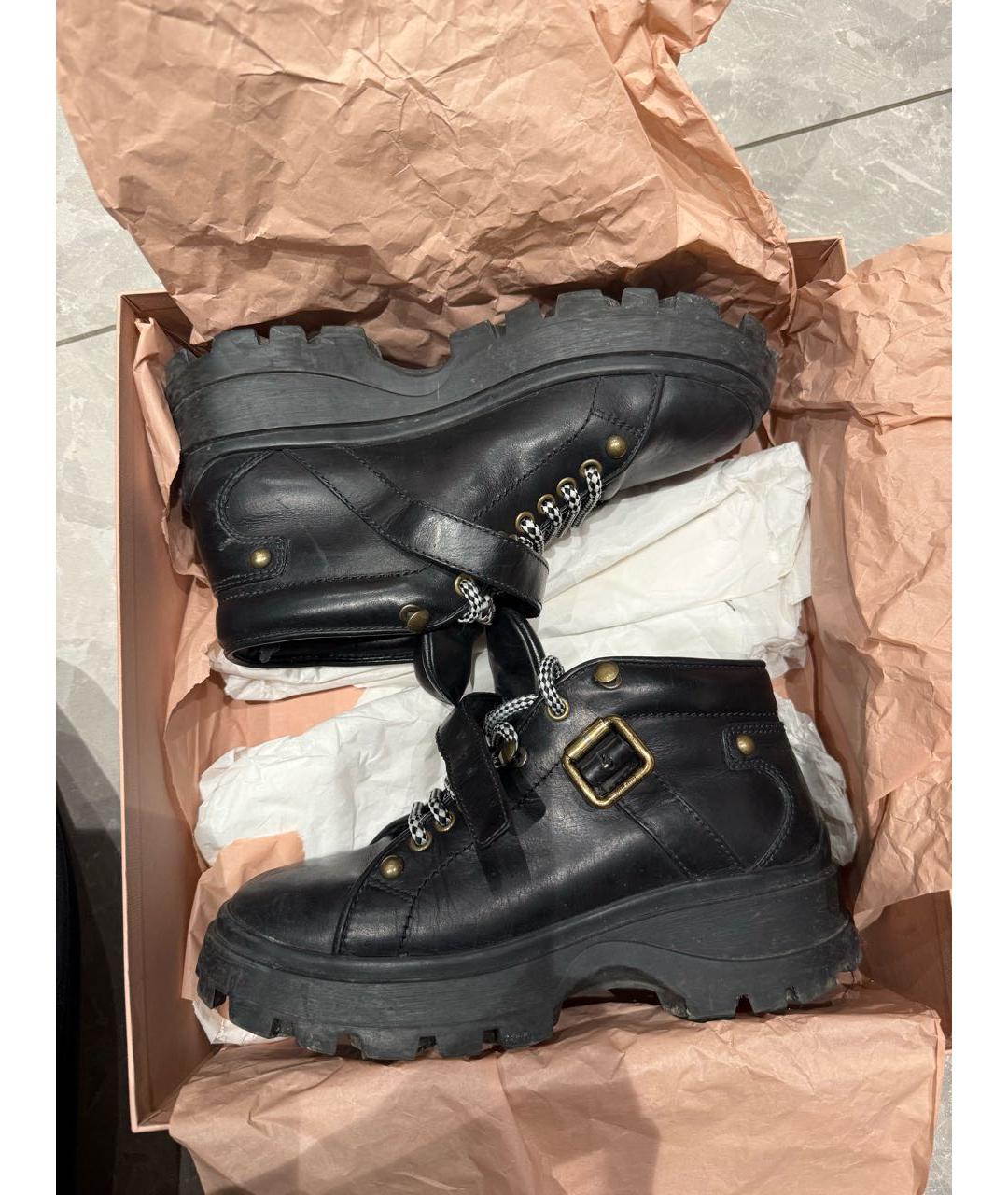 MIU MIU Черные кожаные ботинки, фото 8