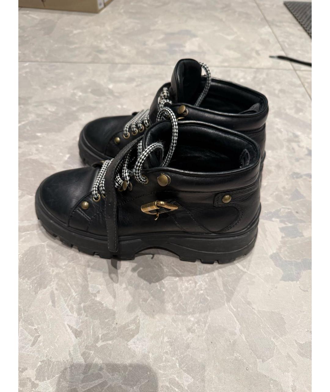 MIU MIU Черные кожаные ботинки, фото 2