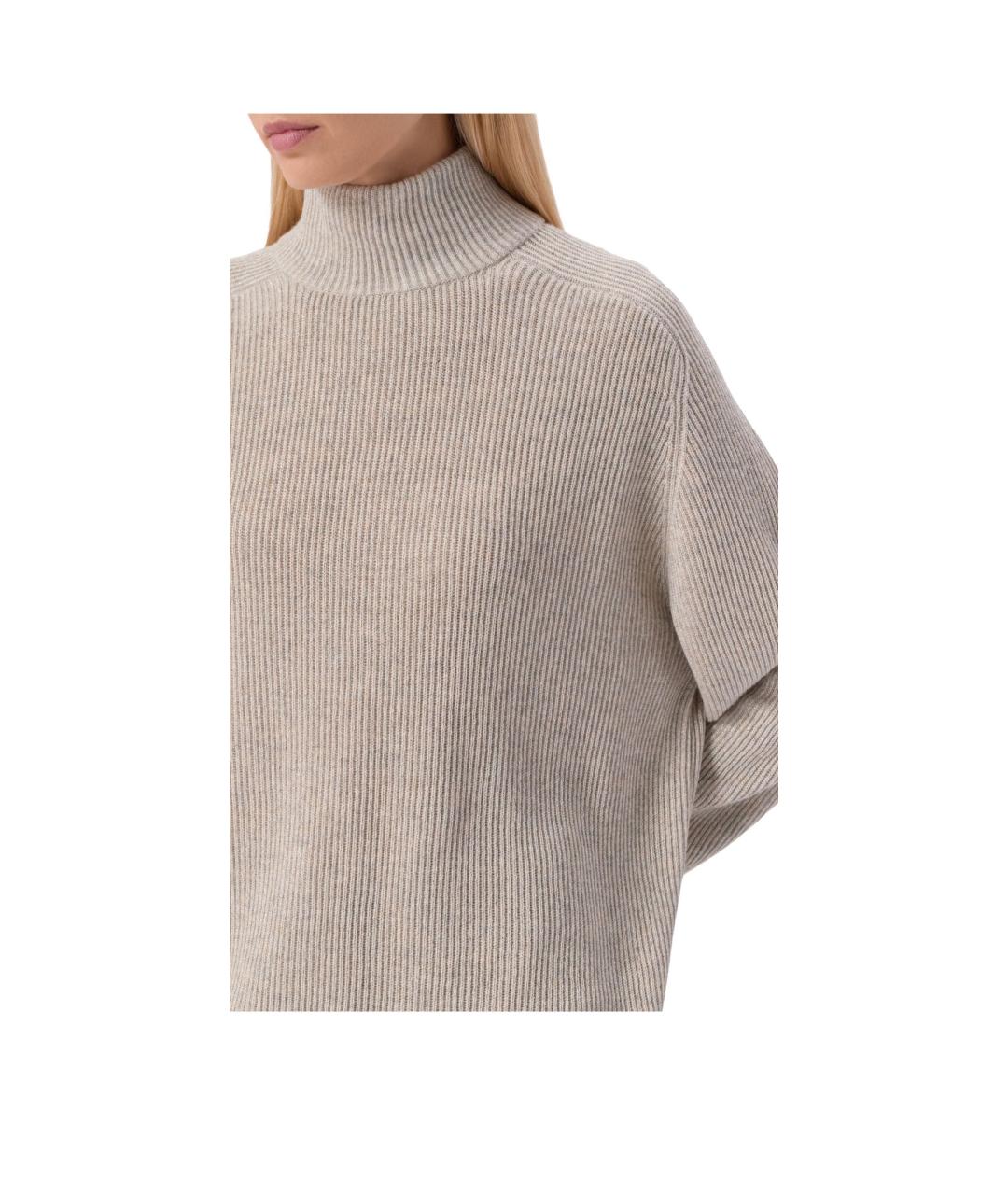 BRUNELLO CUCINELLI Бежевый кашемировый джемпер / свитер, фото 4