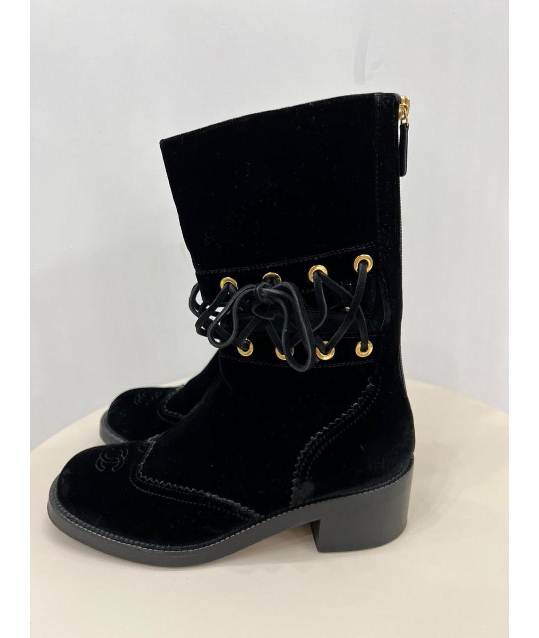 CHANEL Черные замшевые ботинки, фото 8