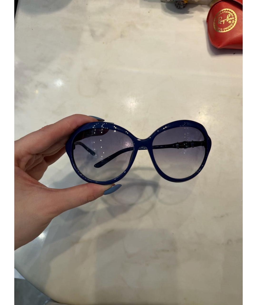 GUCCI Темно-синие пластиковые солнцезащитные очки, фото 7