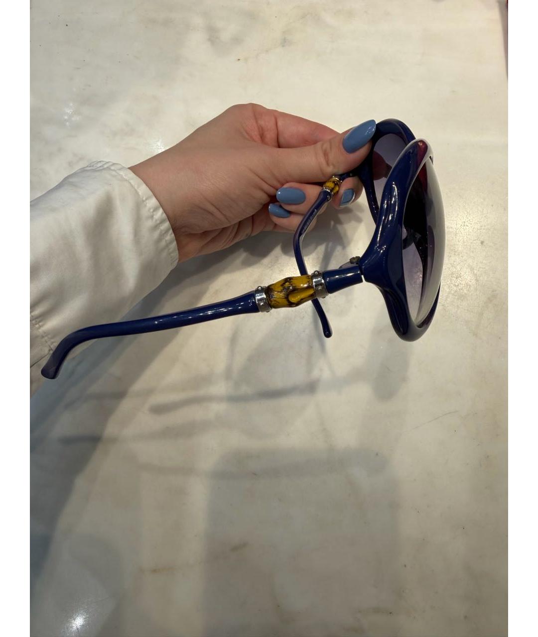 GUCCI Темно-синие пластиковые солнцезащитные очки, фото 2