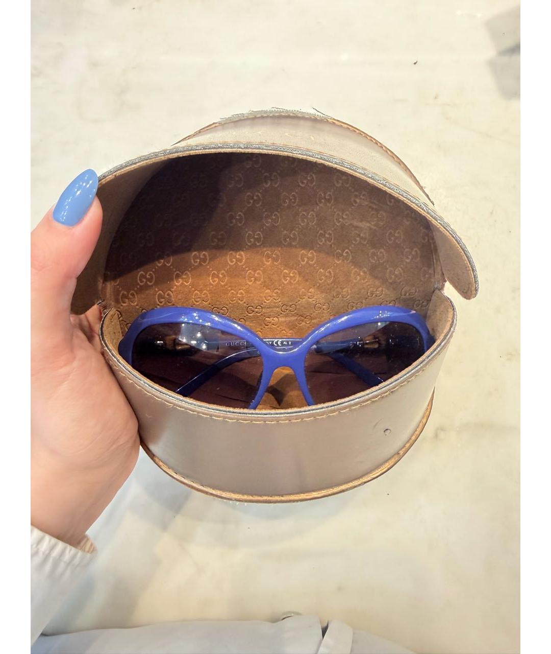 GUCCI Темно-синие пластиковые солнцезащитные очки, фото 5