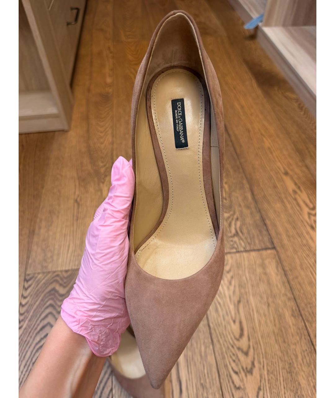 DOLCE&GABBANA Бежевые замшевые туфли, фото 3