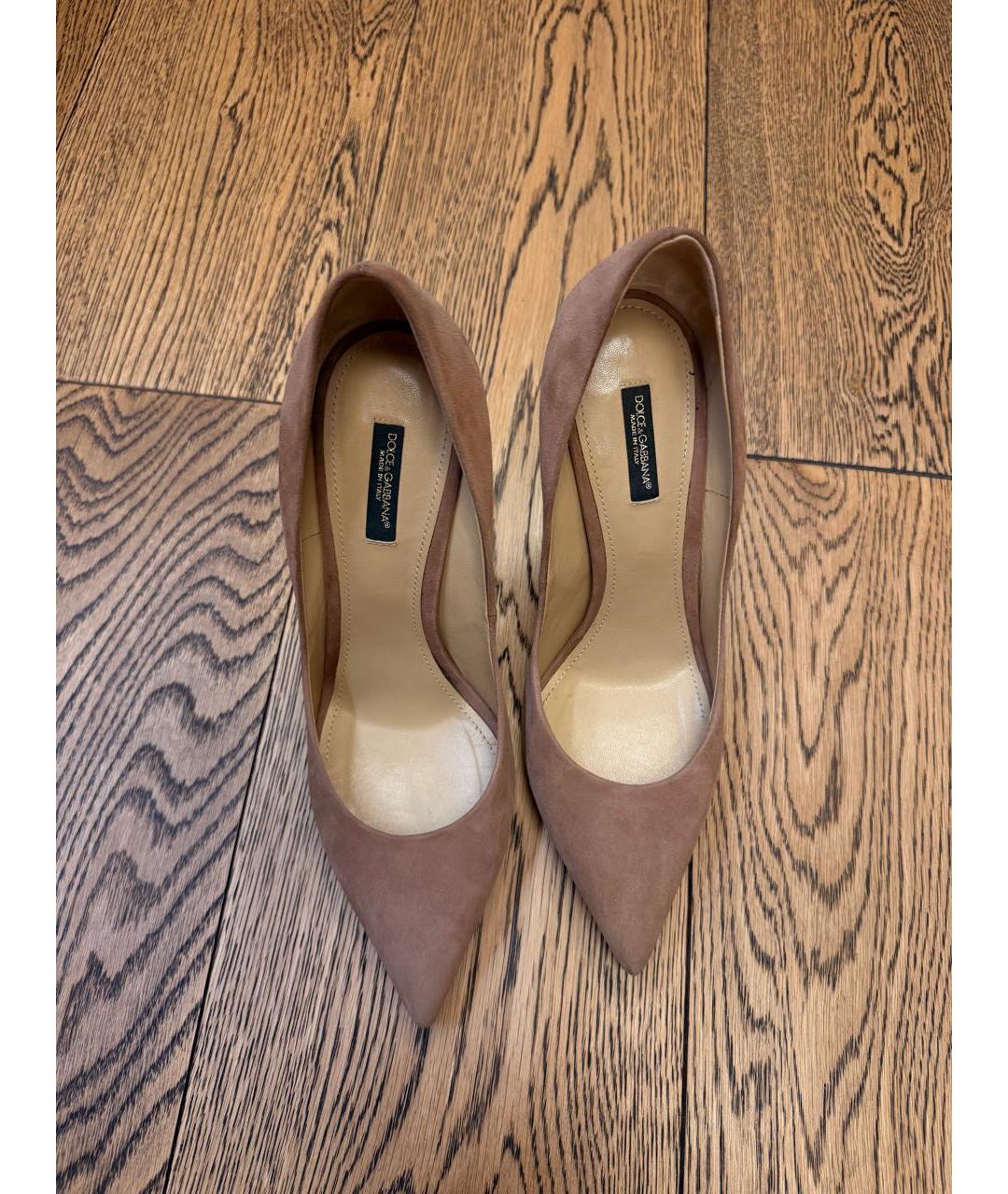 DOLCE&GABBANA Бежевые замшевые туфли, фото 2