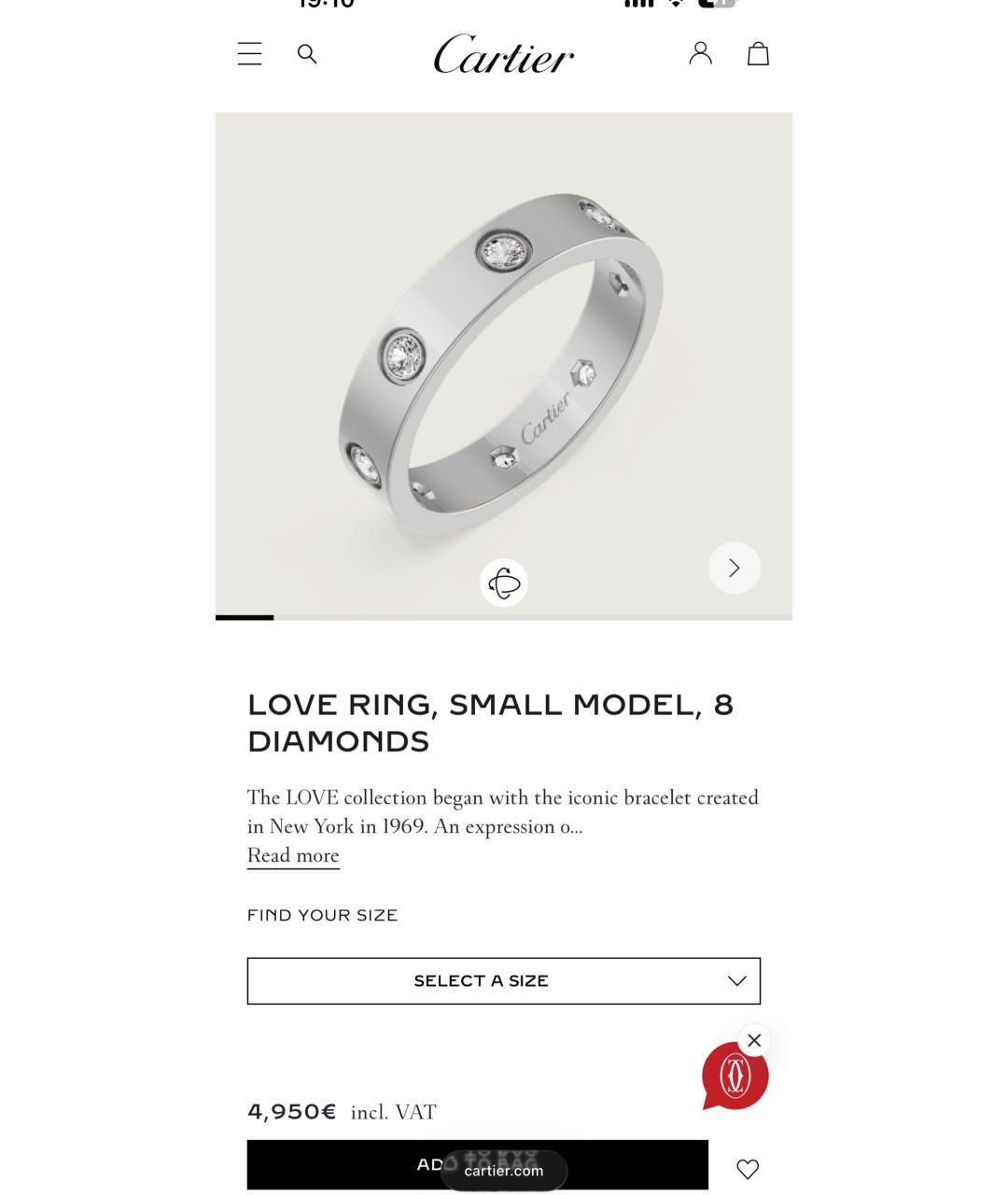 CARTIER Серебряное кольцо из белого золота, фото 3