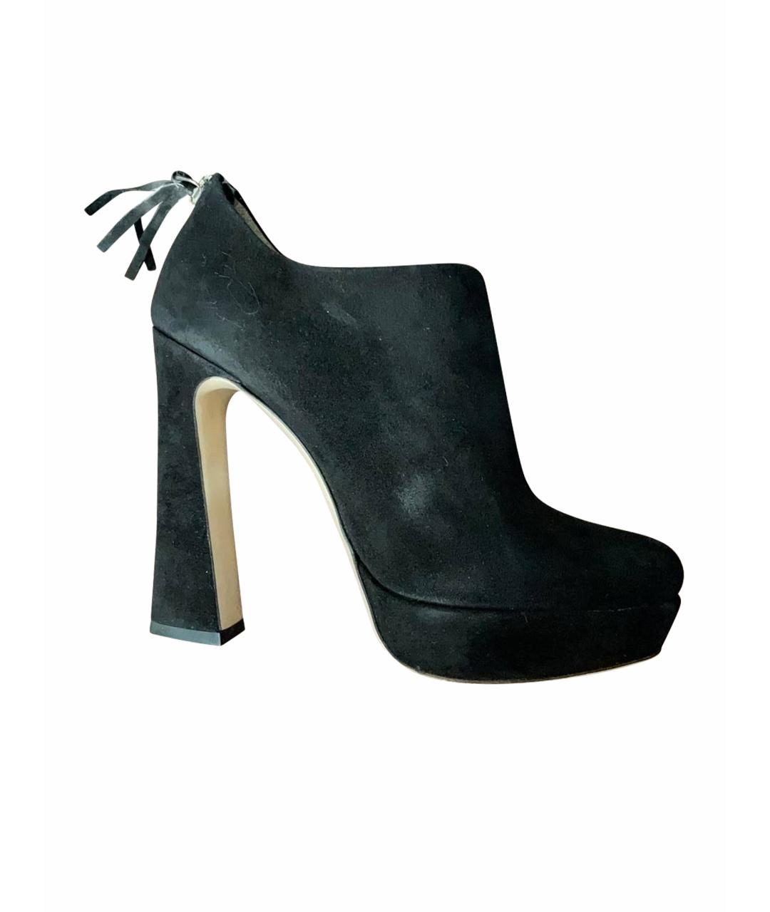 MIU MIU Черные замшевые ботильоны, фото 1