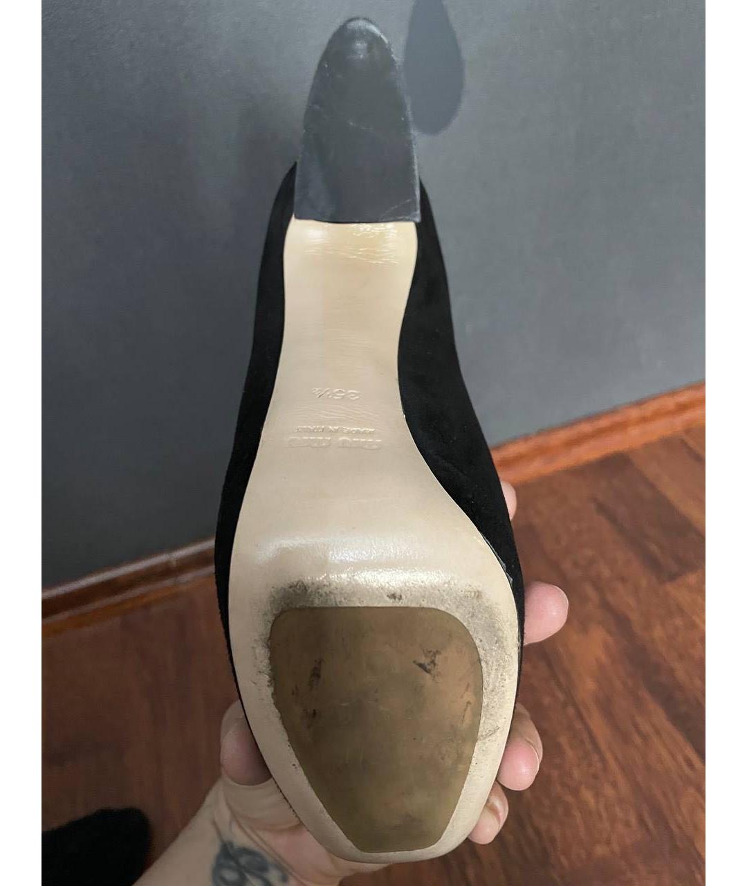 MIU MIU Черные замшевые ботильоны, фото 4