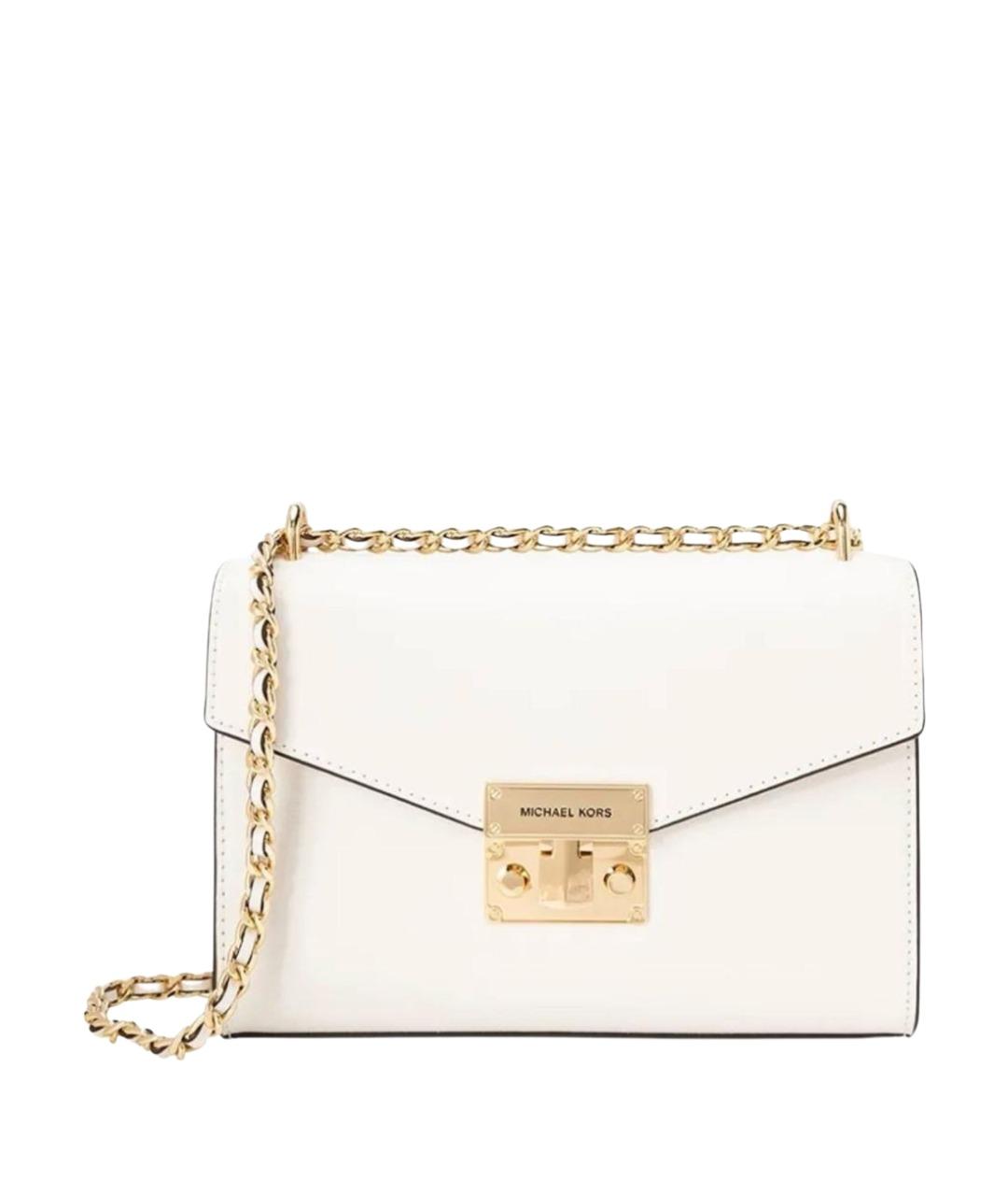 MICHAEL KORS Белая кожаная сумка через плечо, фото 1