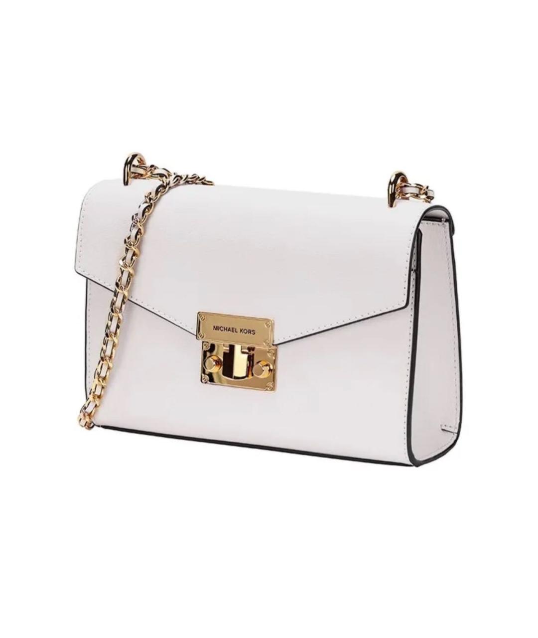 MICHAEL KORS Белая кожаная сумка через плечо, фото 2