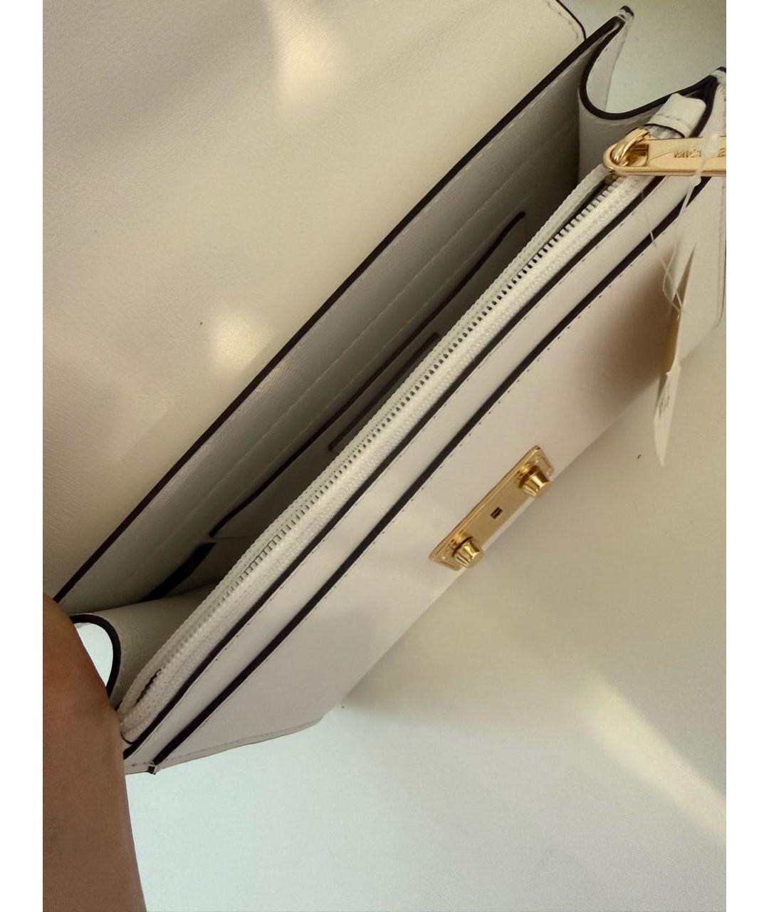 MICHAEL KORS Белая кожаная сумка через плечо, фото 8