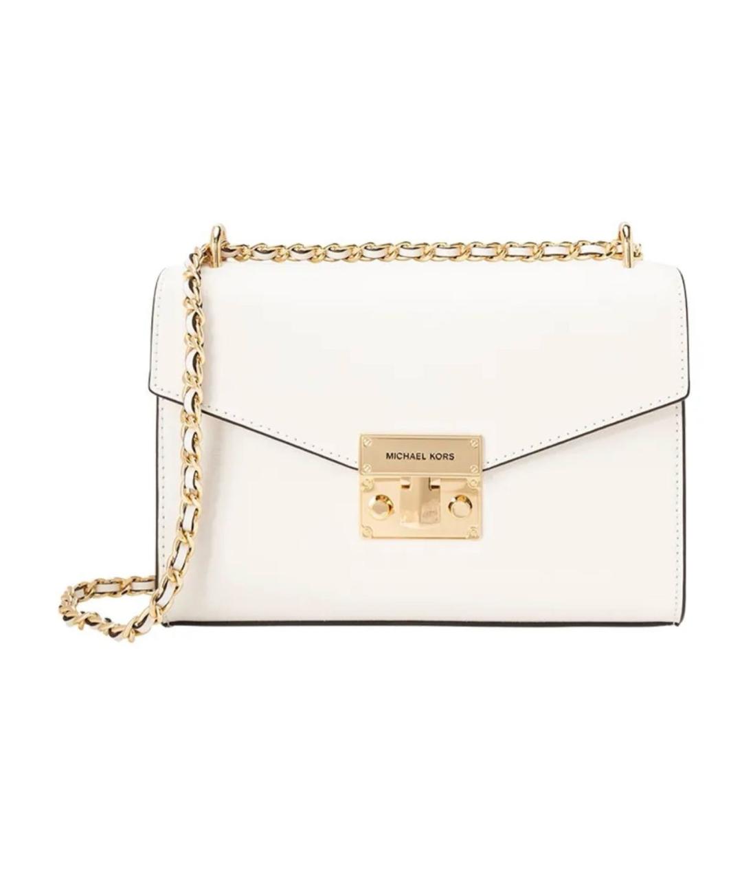 MICHAEL KORS Белая кожаная сумка через плечо, фото 5