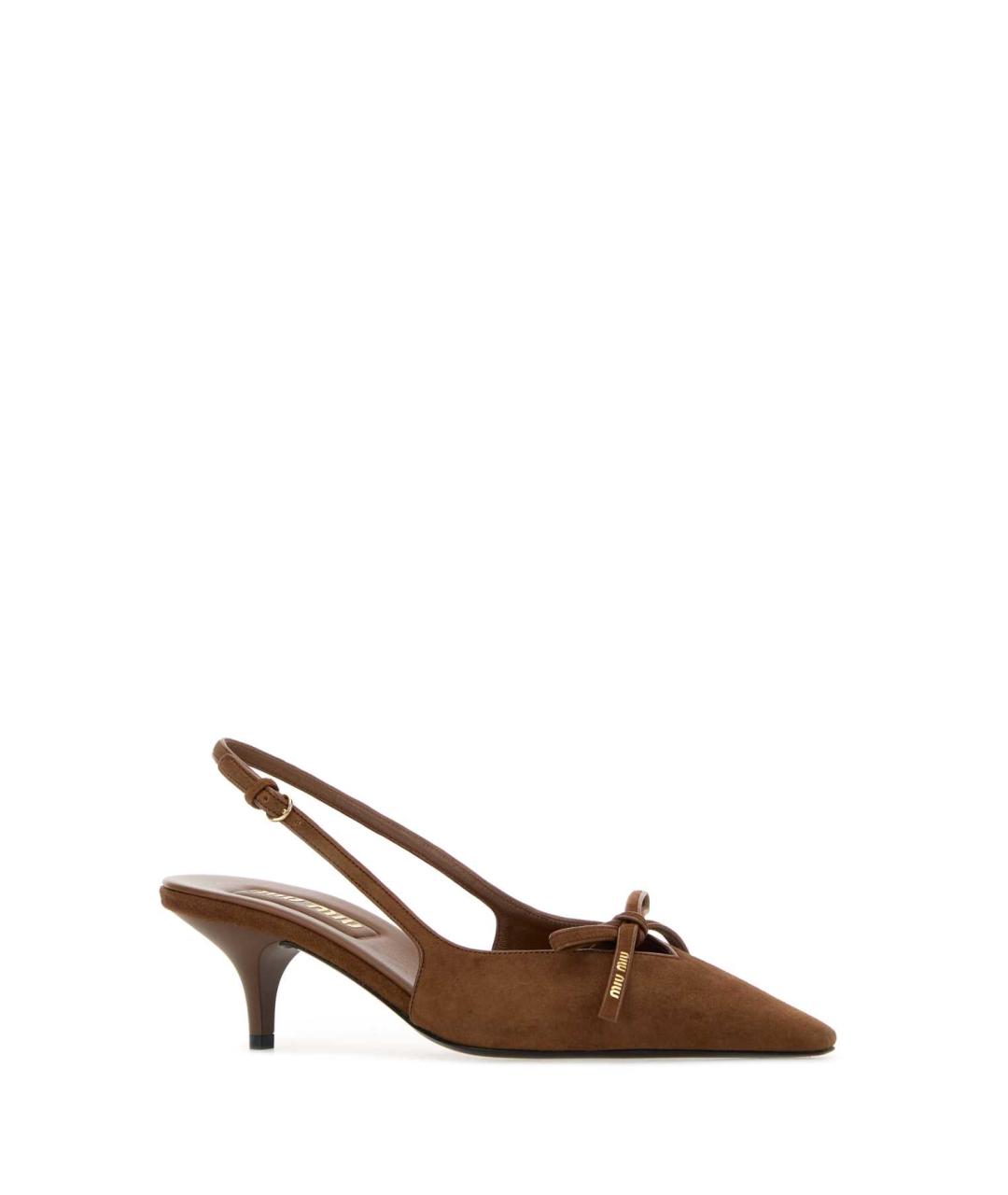 MIU MIU Коричневые кожаные туфли, фото 2