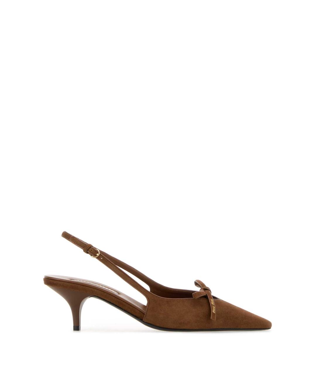 MIU MIU Коричневые кожаные туфли, фото 1