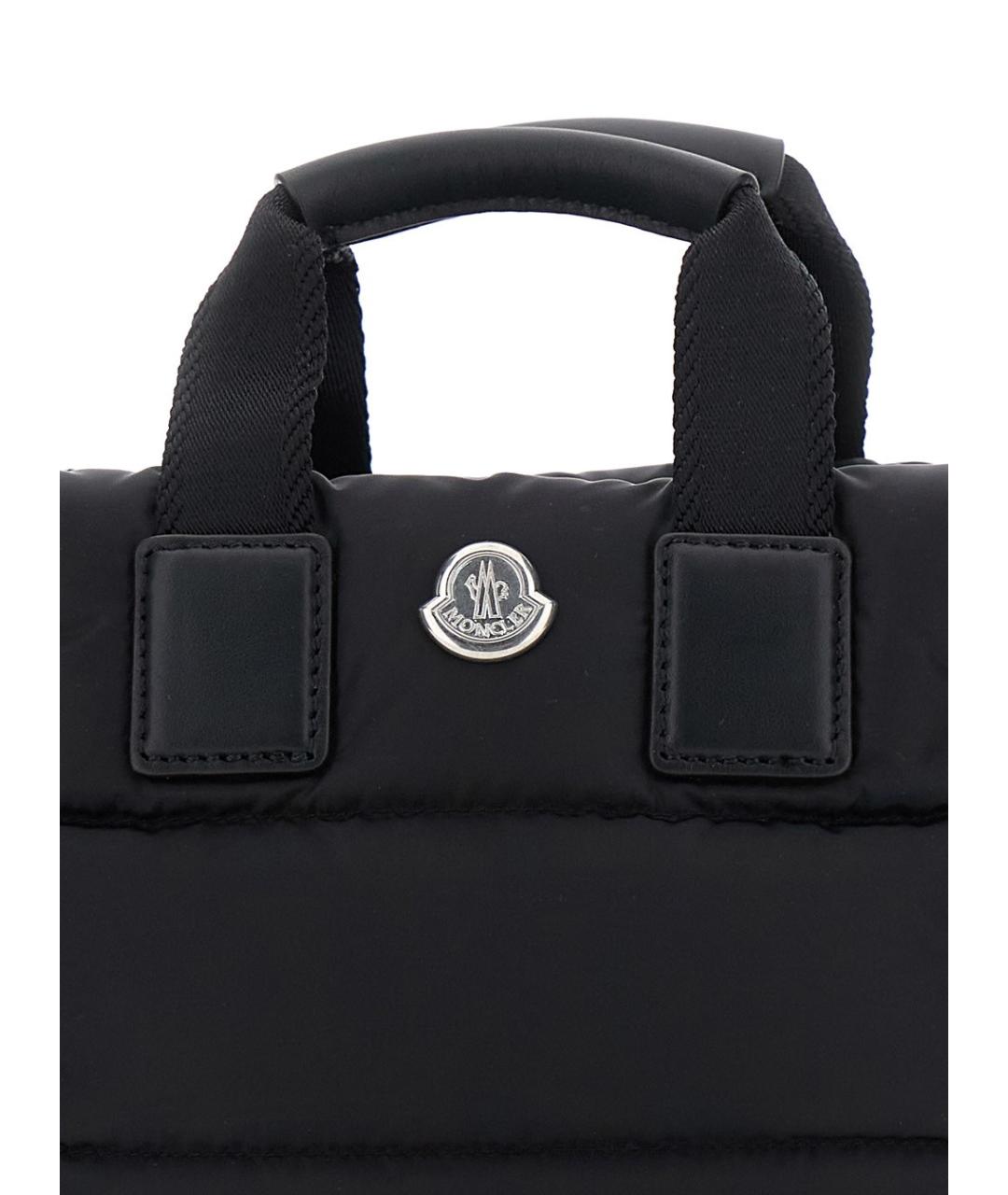 MONCLER Черная синтетическая сумка с короткими ручками, фото 5