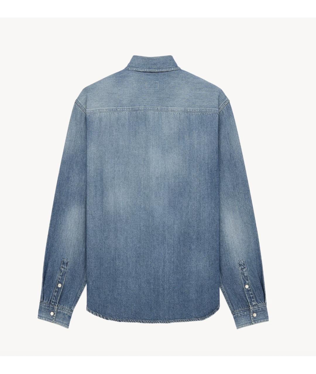 SAINT LAURENT Синяя хлопковая кэжуал рубашка, фото 2