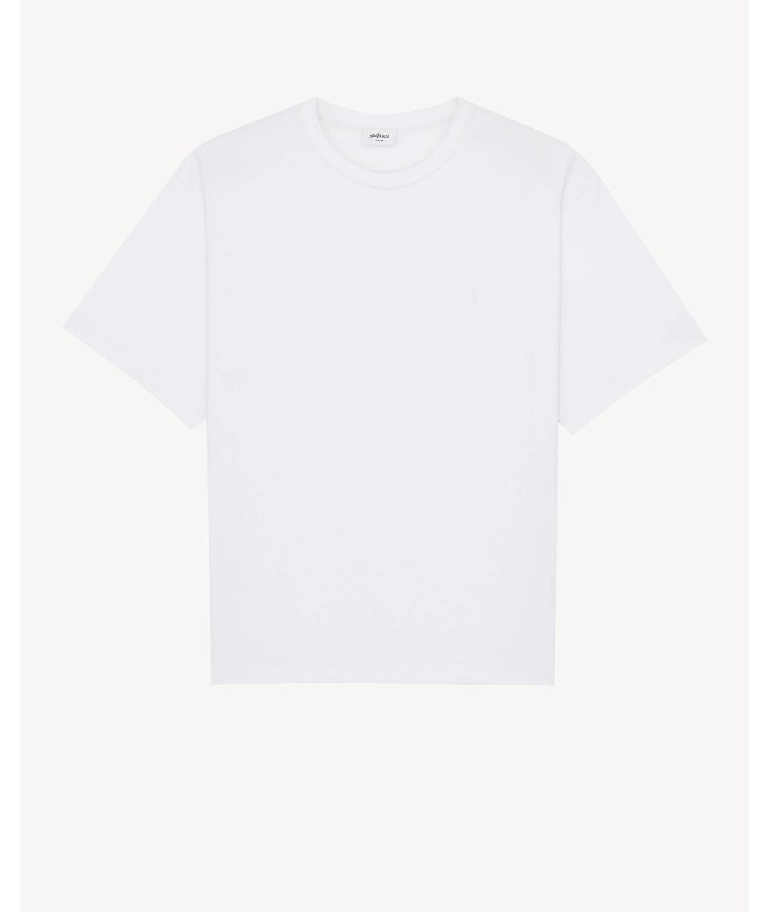 SAINT LAURENT Белая хлопковая футболка, фото 3
