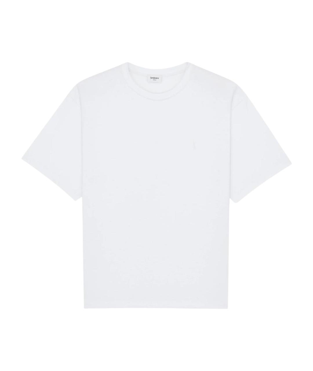 SAINT LAURENT Белая хлопковая футболка, фото 1