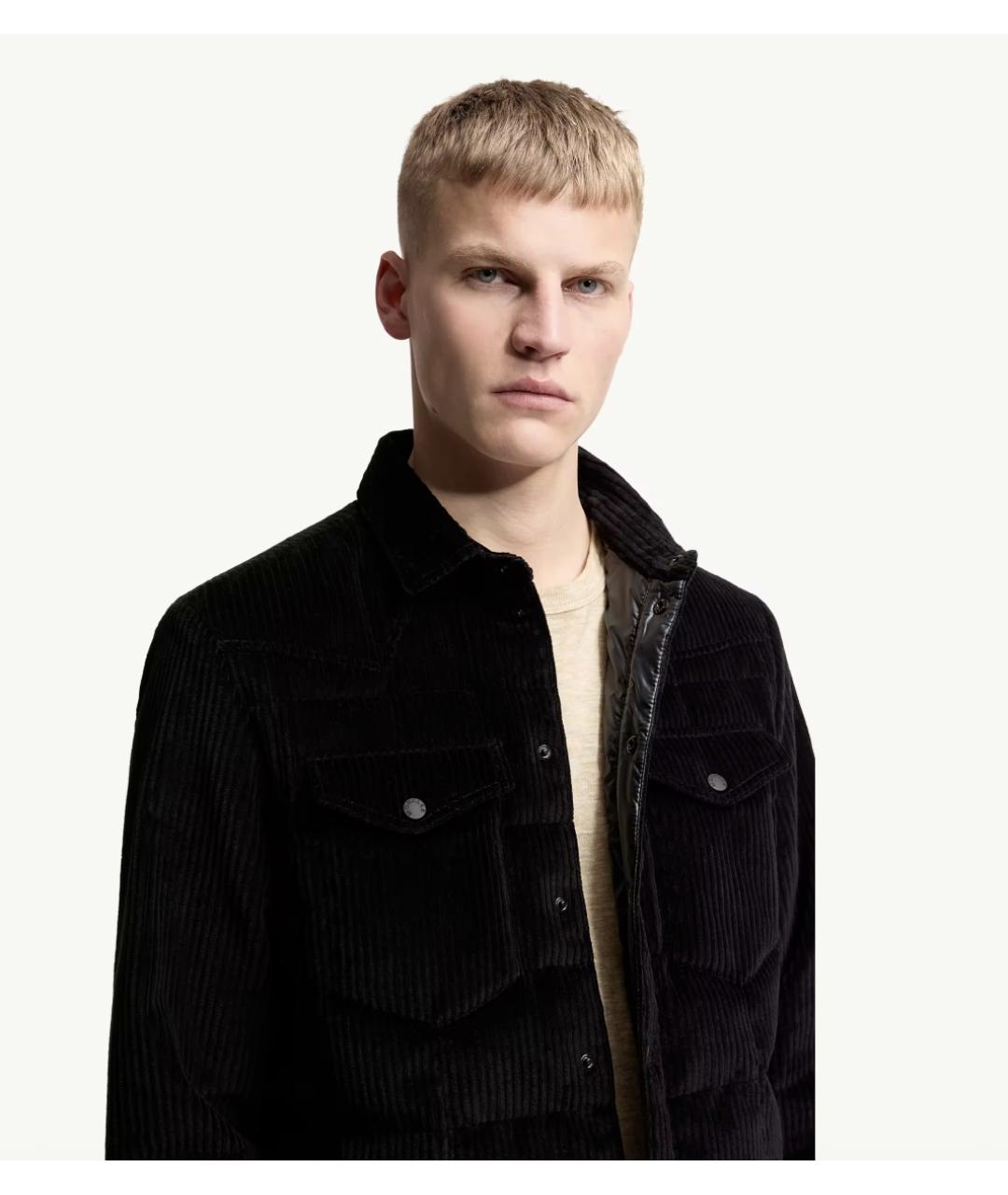 MONCLER Черный пуховик, фото 4