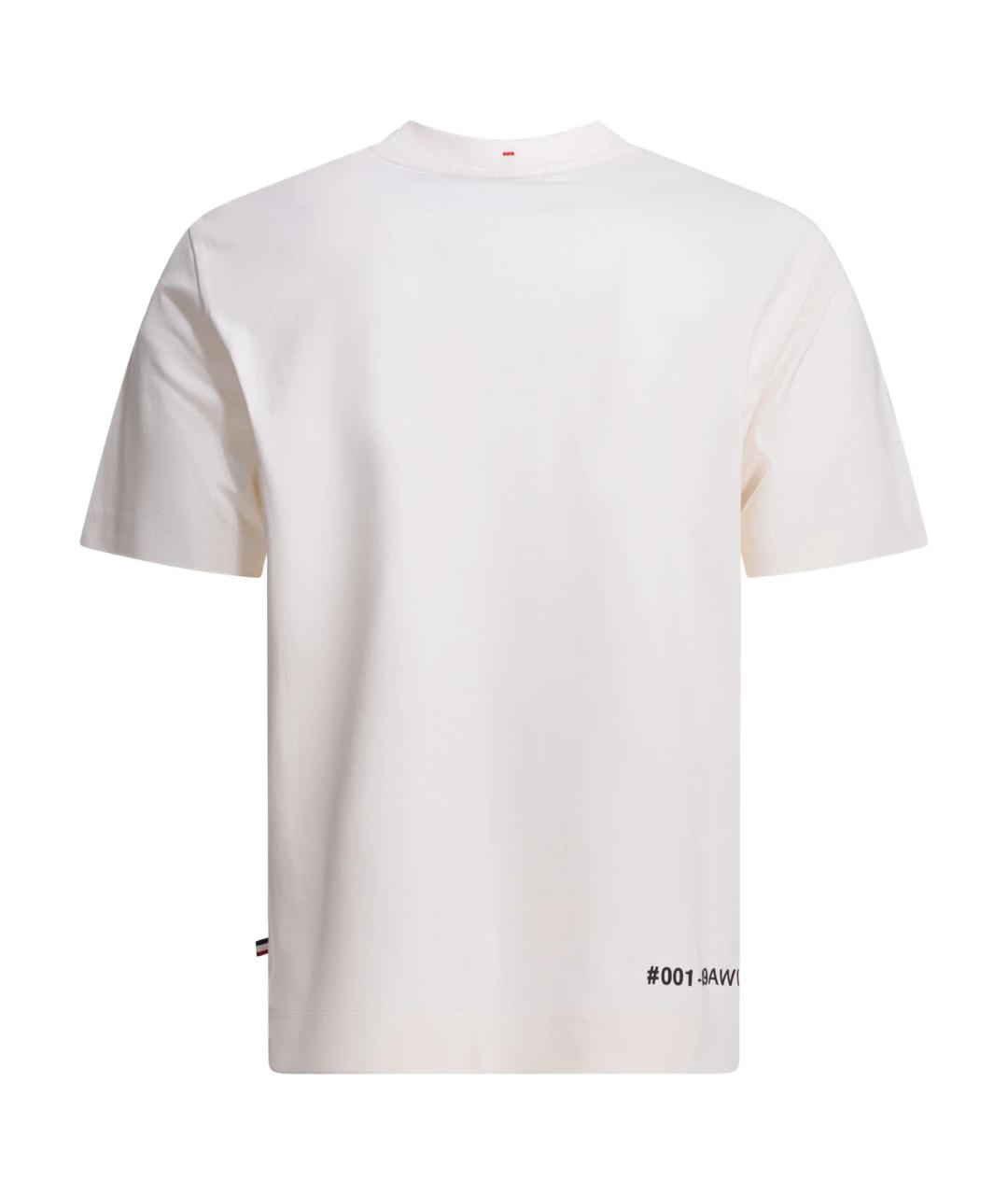 MONCLER Белая хлопко-эластановая футболка, фото 2