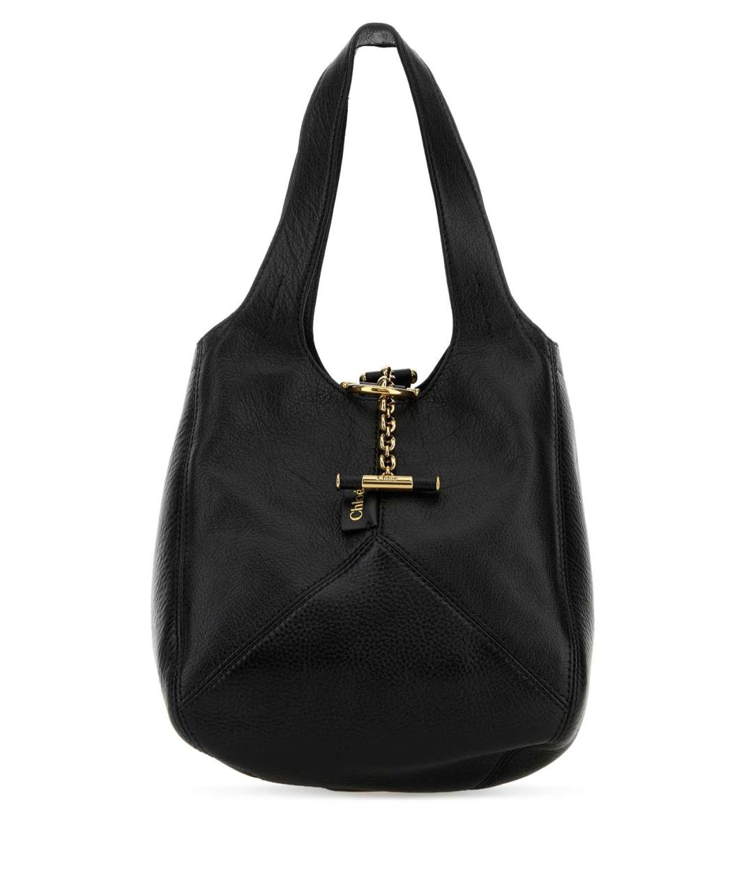 CHLOE Черная кожаная сумка с короткими ручками, фото 1