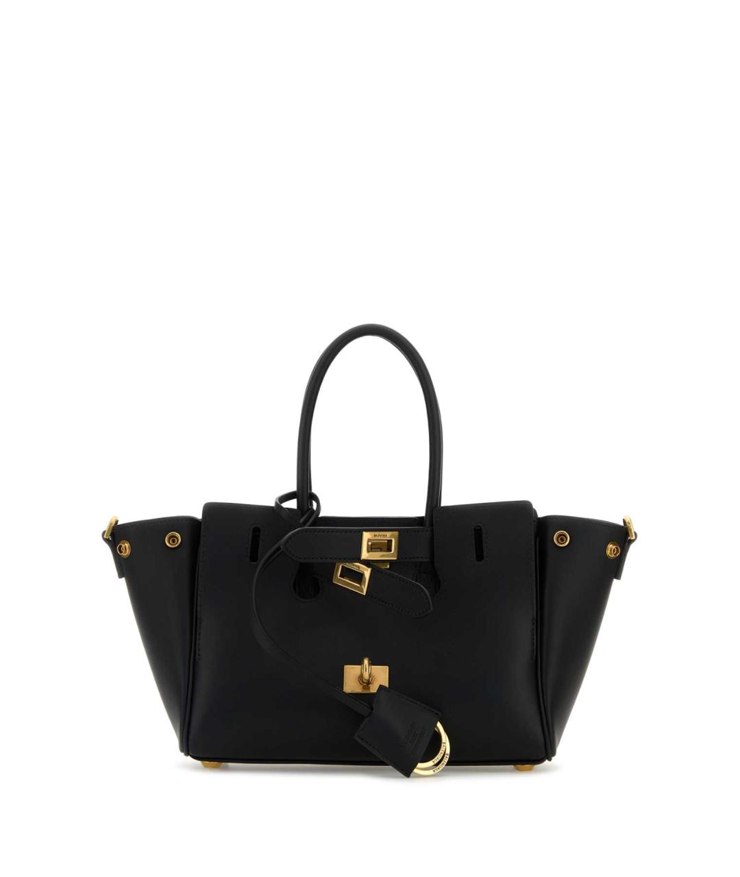 BALENCIAGA Черная кожаная сумка с короткими ручками, фото 1