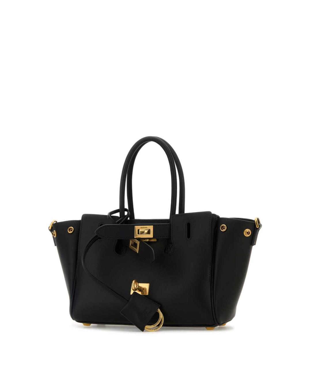 BALENCIAGA Черная кожаная сумка с короткими ручками, фото 2