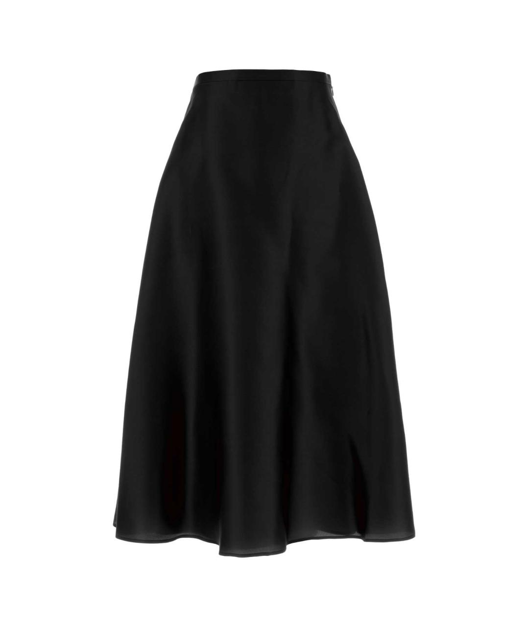 ALBERTA FERRETTI Черная шелковая юбка миди, фото 1