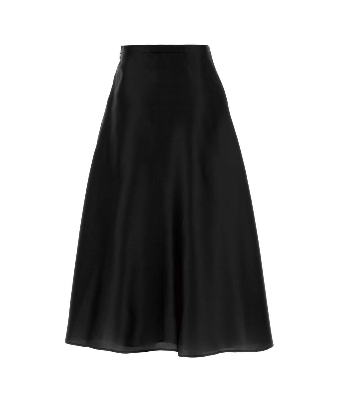 ALBERTA FERRETTI Черная шелковая юбка миди, фото 2