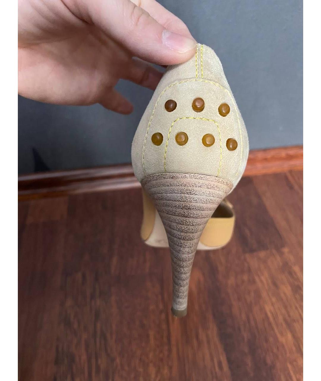 TOD'S Бежевые кожаные туфли, фото 3