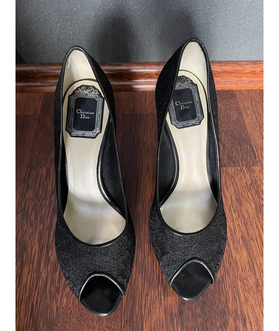 CHRISTIAN DIOR Черные кожаные туфли, фото 2