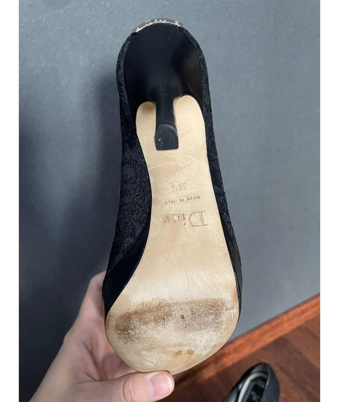 CHRISTIAN DIOR Черные кожаные туфли, фото 5
