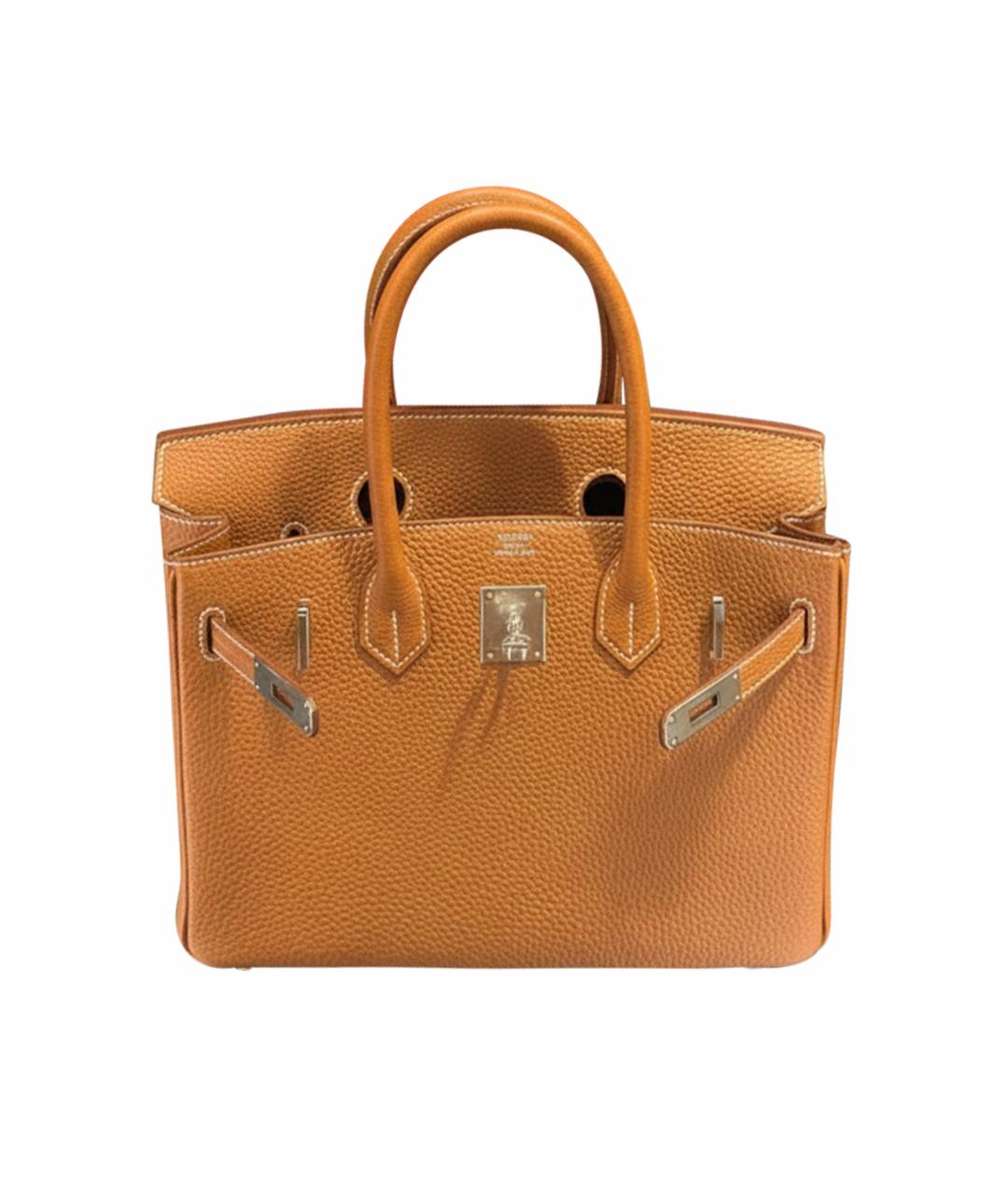 HERMES Коричневая кожаная сумка с короткими ручками, фото 1