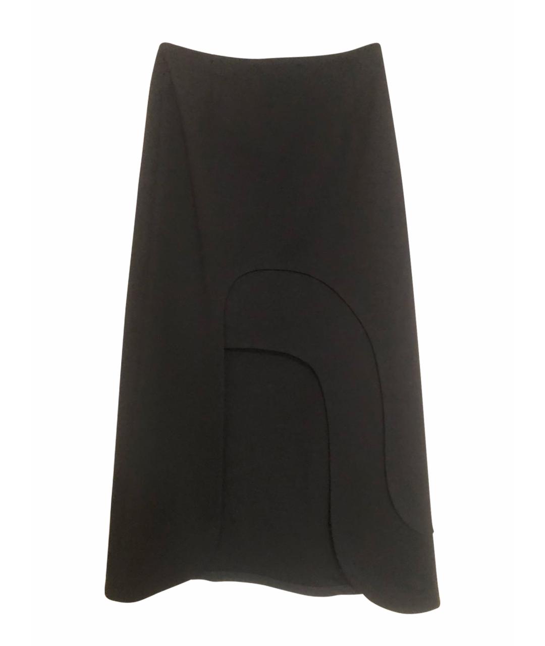 12 STOREEZ Черная вискозная юбка миди, фото 1