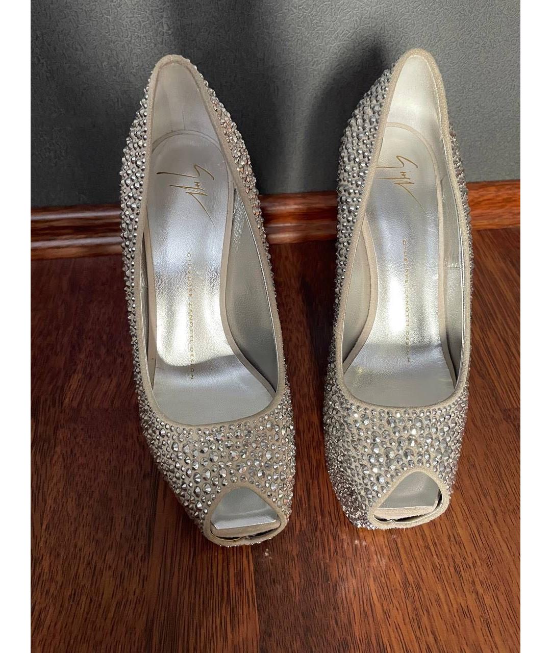 GIUSEPPE ZANOTTI DESIGN Серебряные кожаные туфли, фото 2