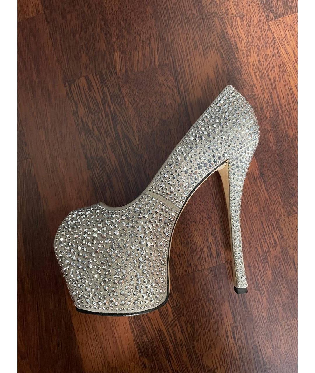 GIUSEPPE ZANOTTI DESIGN Серебряные кожаные туфли, фото 5