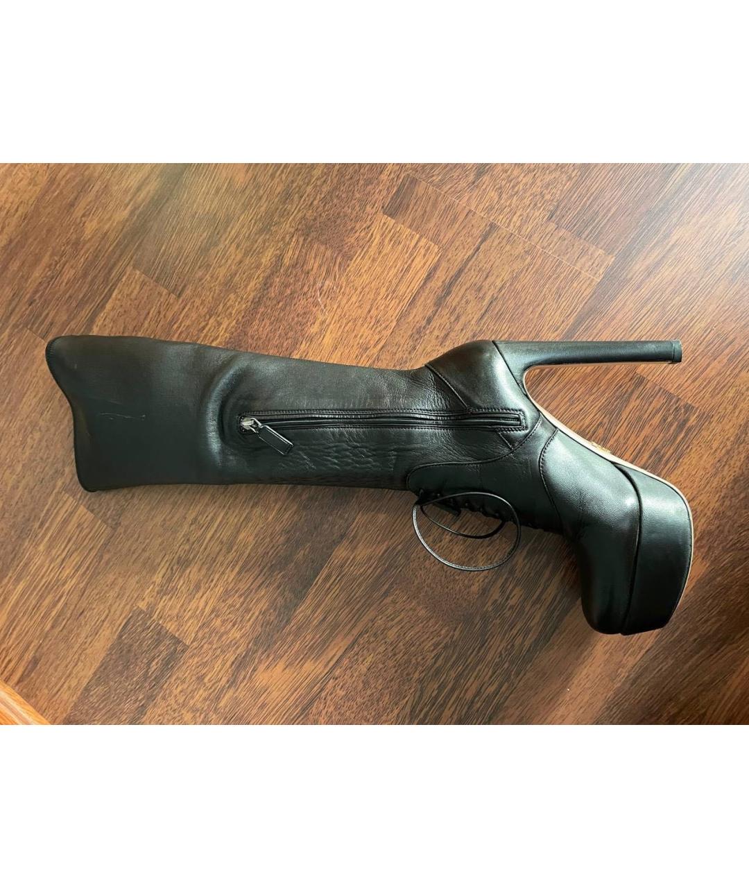 PRADA Черные кожаные сапоги, фото 6